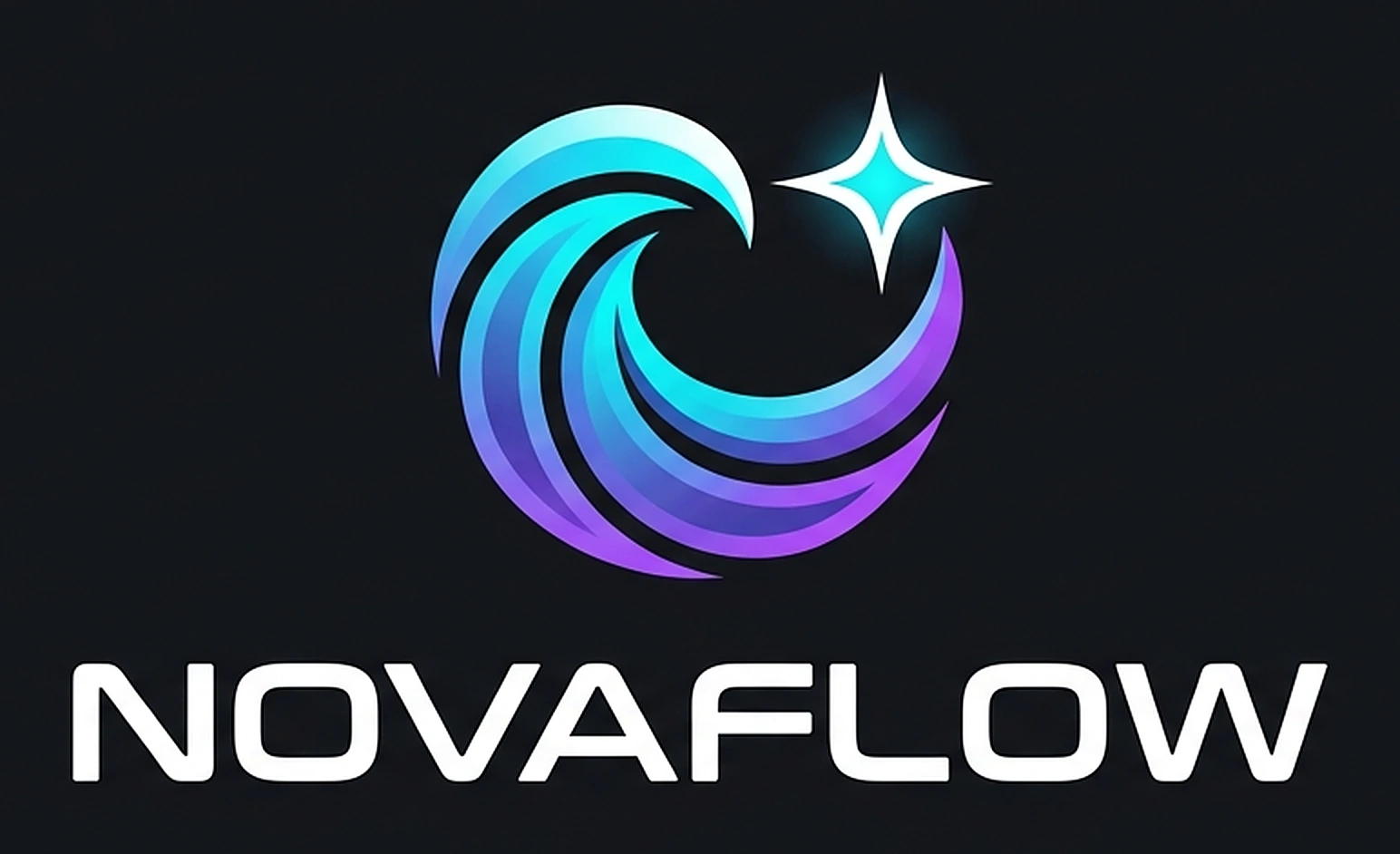 Logo de NovaFlow: una ola con una estrella brillante